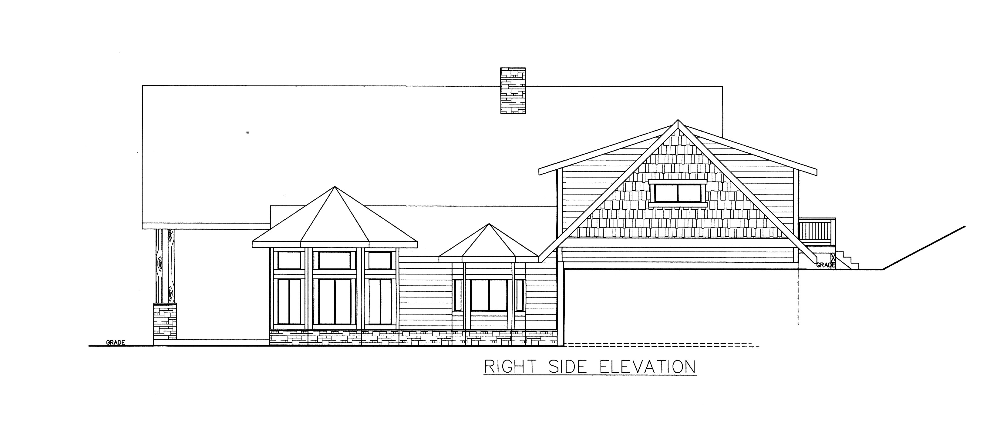 Home Plan Right Elevation of this 3-Bedroom,4312 Sq Ft Plan -132-1535