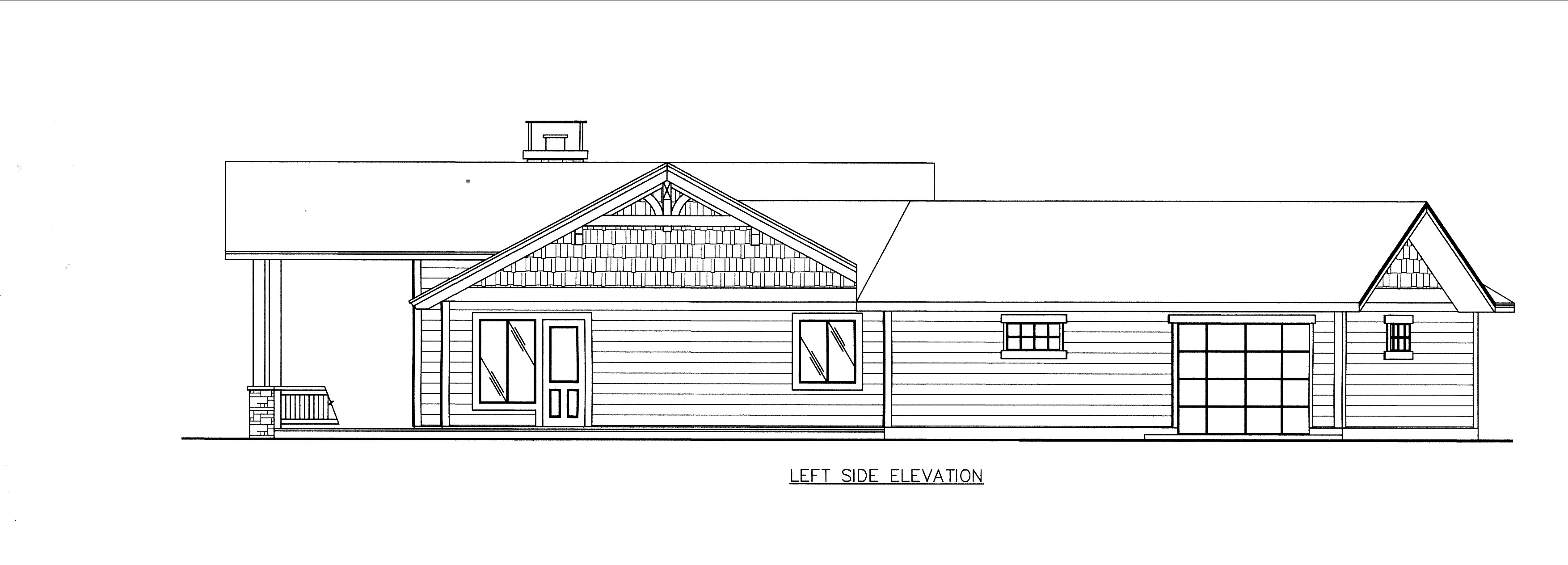 Home Plan Left Elevation of this 3-Bedroom,2180 Sq Ft Plan -132-1538