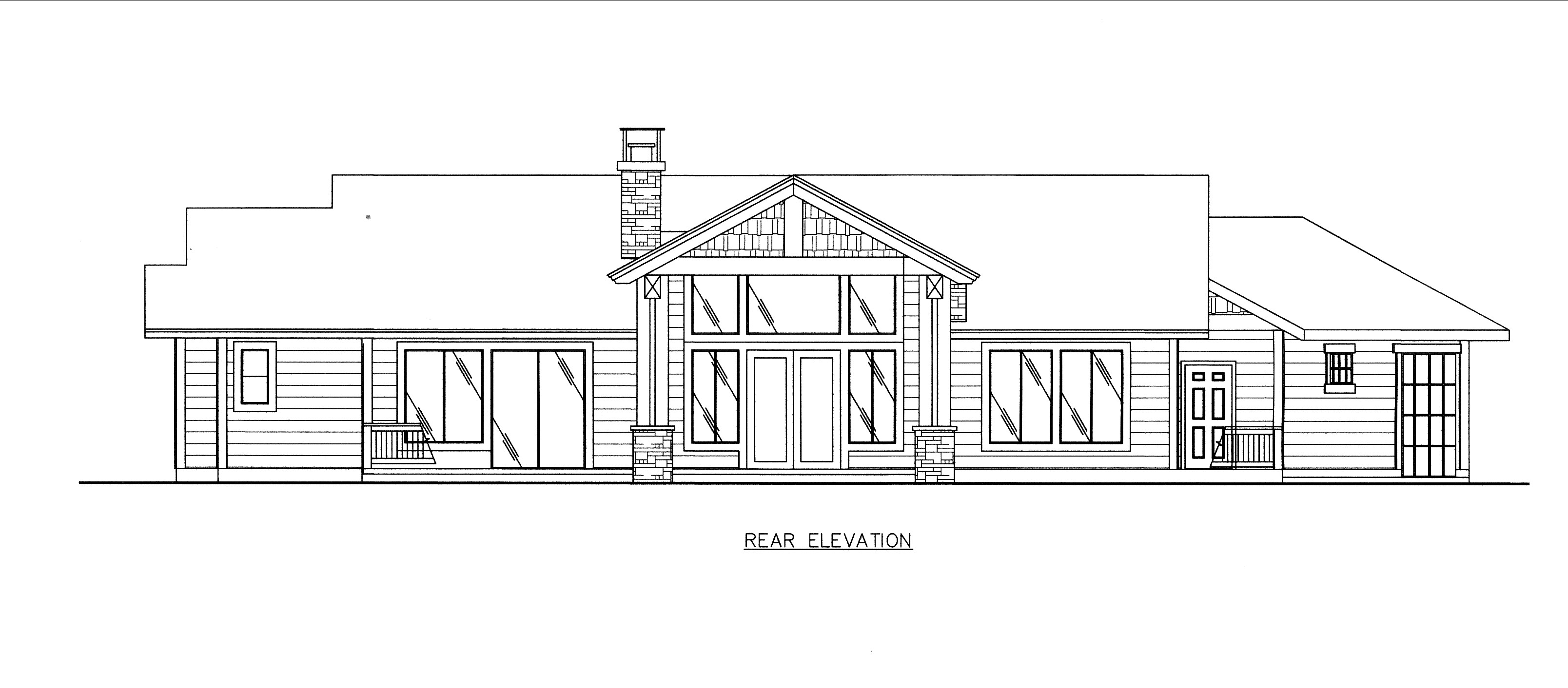 Home Plan Rear Elevation of this 3-Bedroom,2180 Sq Ft Plan -132-1538