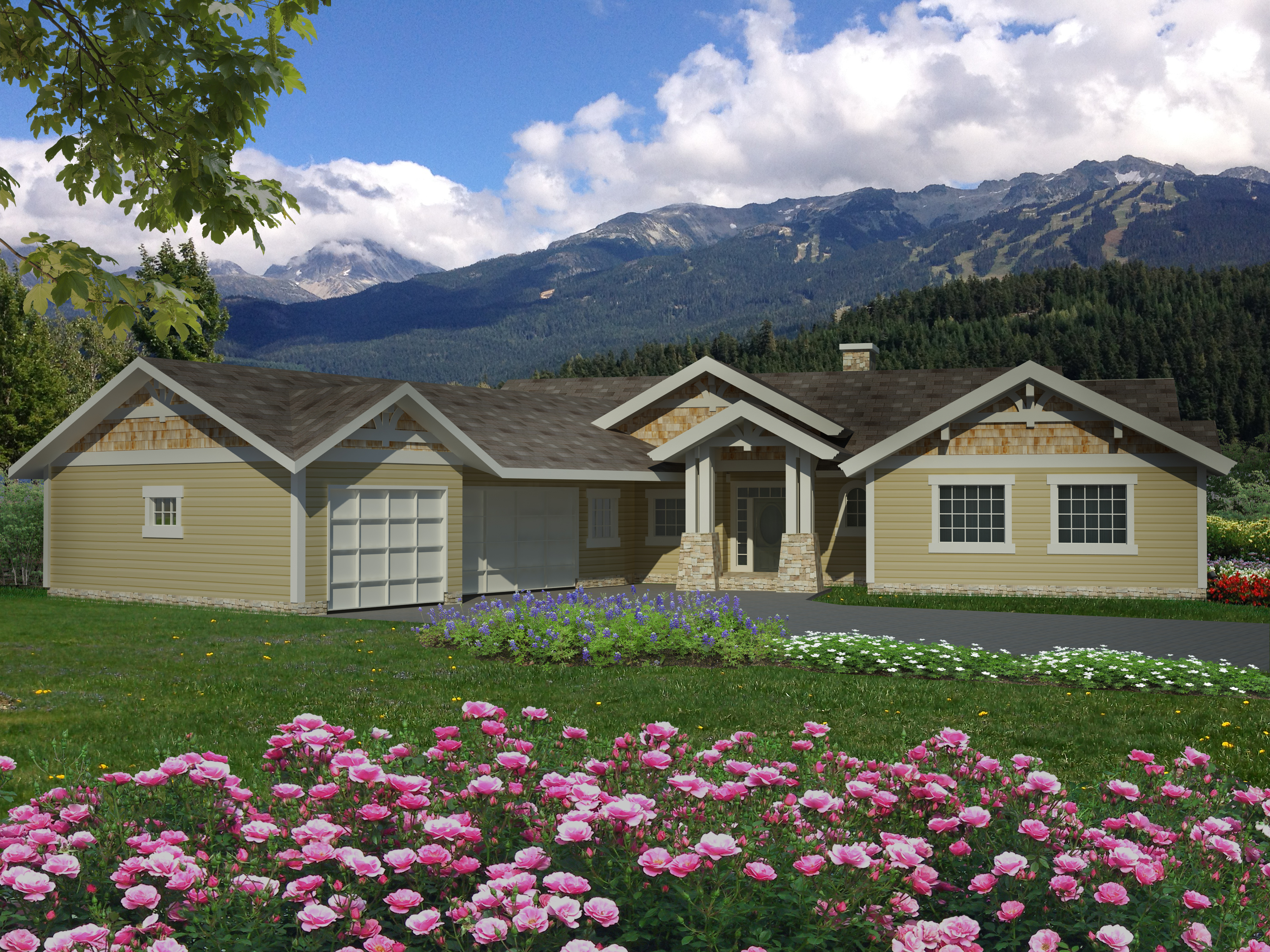 Side View of this 3-Bedroom, 2180 Sq Ft Plan - 132-1538
