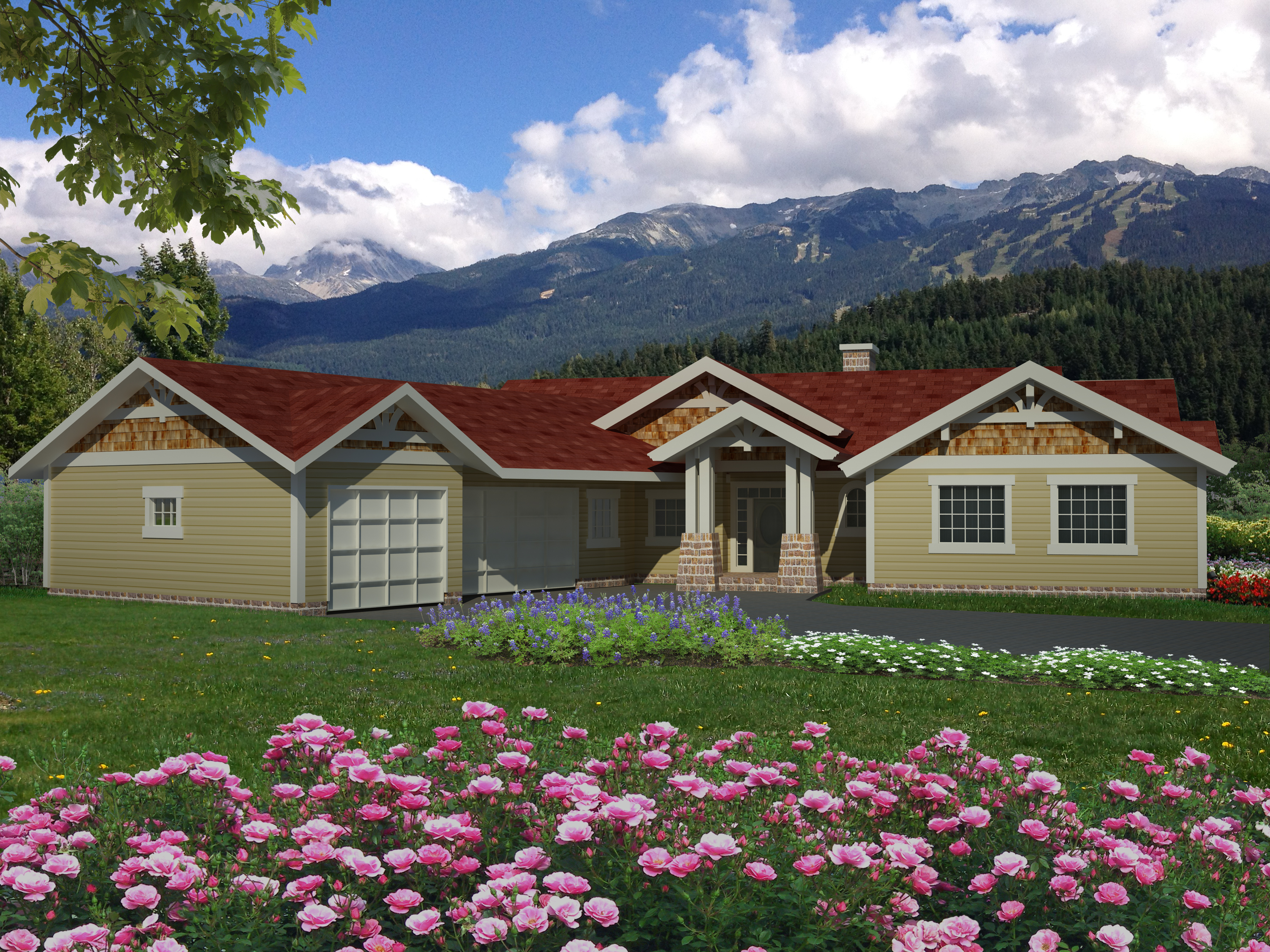 Side View of this 3-Bedroom, 2180 Sq Ft Plan - 132-1538