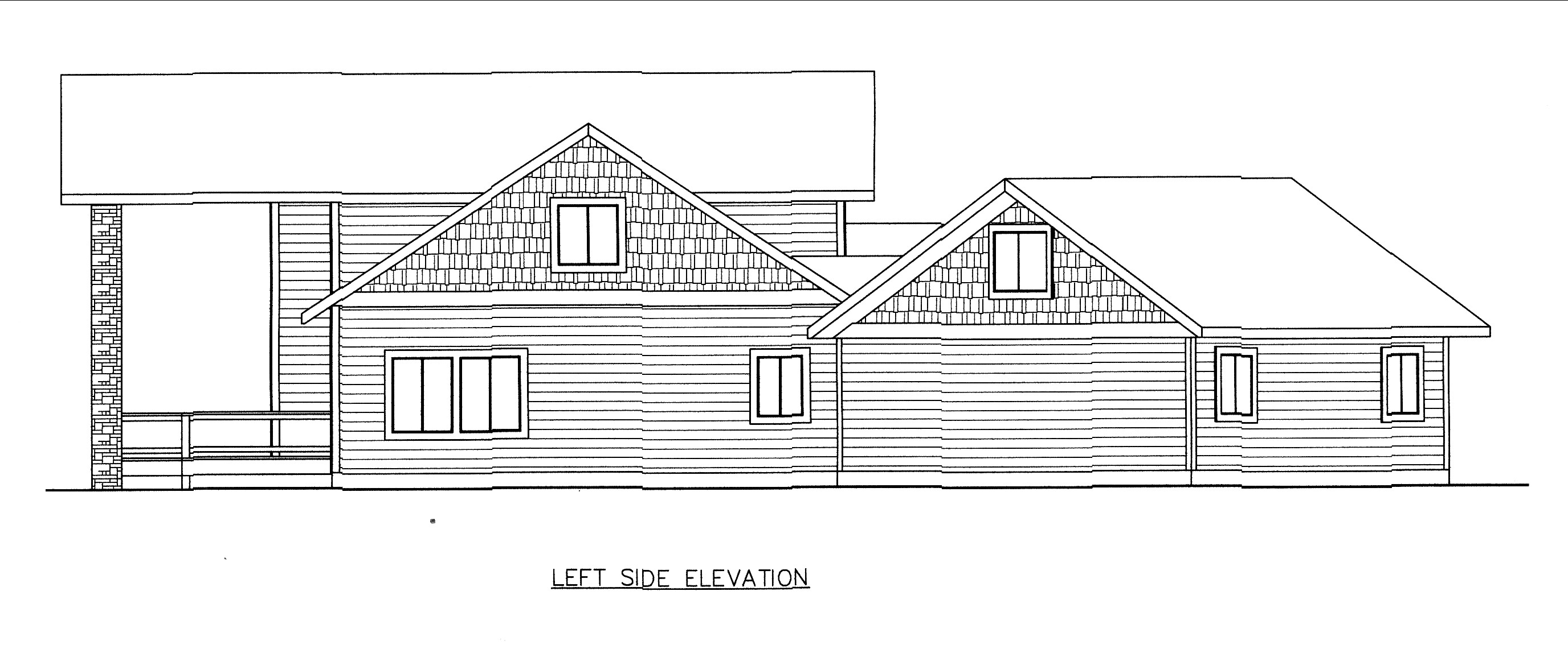 Home Plan Left Elevation of this 4-Bedroom,2768 Sq Ft Plan -132-1541