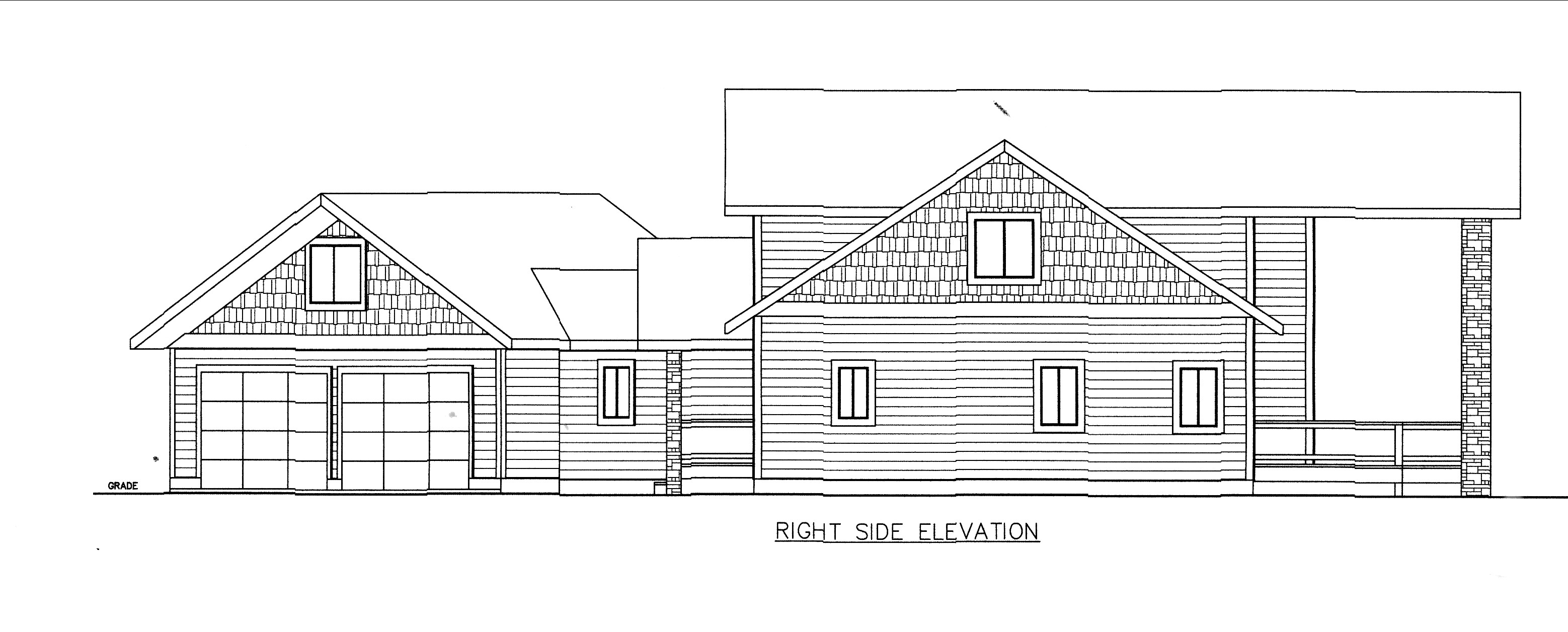 Home Plan Right Elevation of this 4-Bedroom,2768 Sq Ft Plan -132-1541