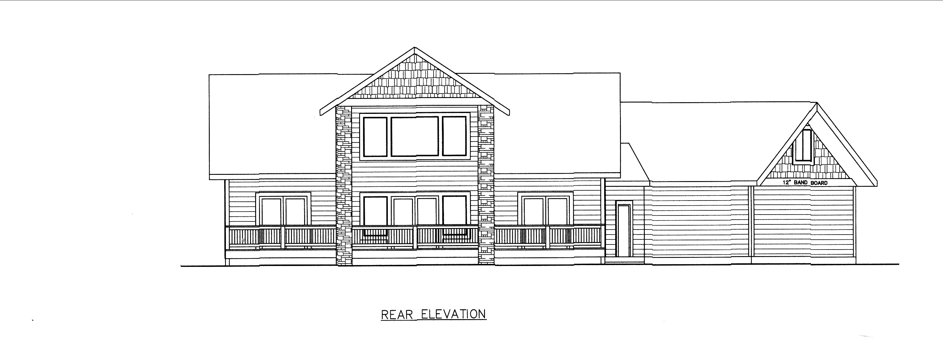 Home Plan Rear Elevation of this 4-Bedroom,2768 Sq Ft Plan -132-1541