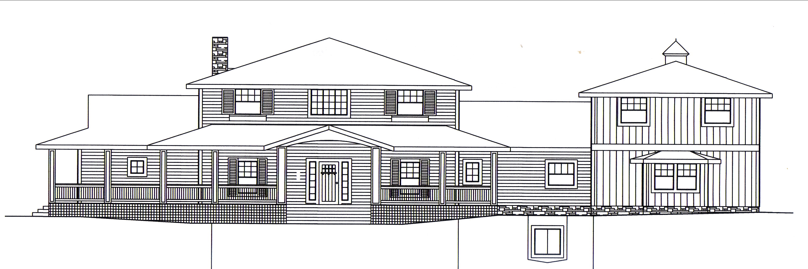 Home Plan Front Elevation of this 4-Bedroom,3579 Sq Ft Plan -132-1547