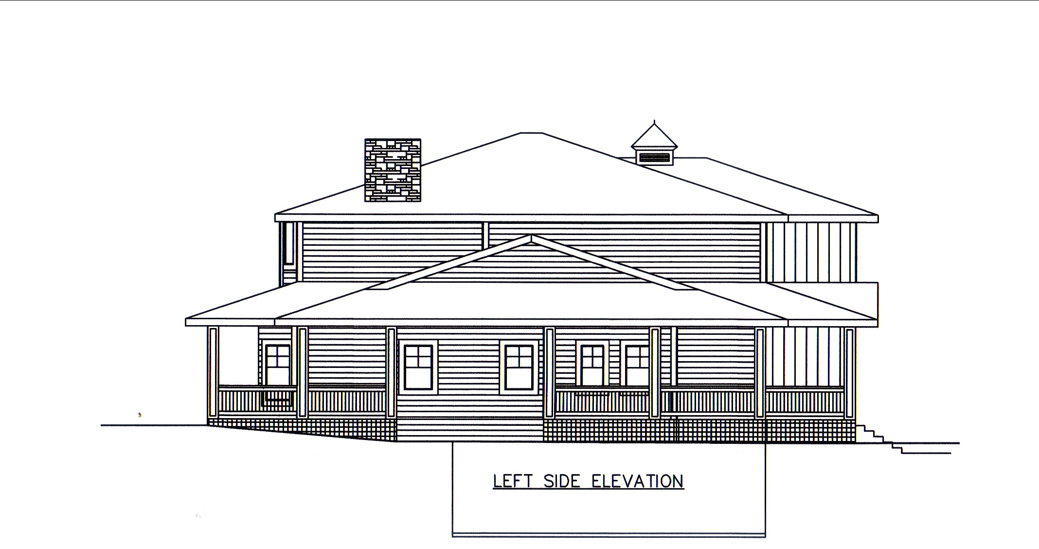 Home Plan Left Elevation of this 4-Bedroom,3579 Sq Ft Plan -132-1547