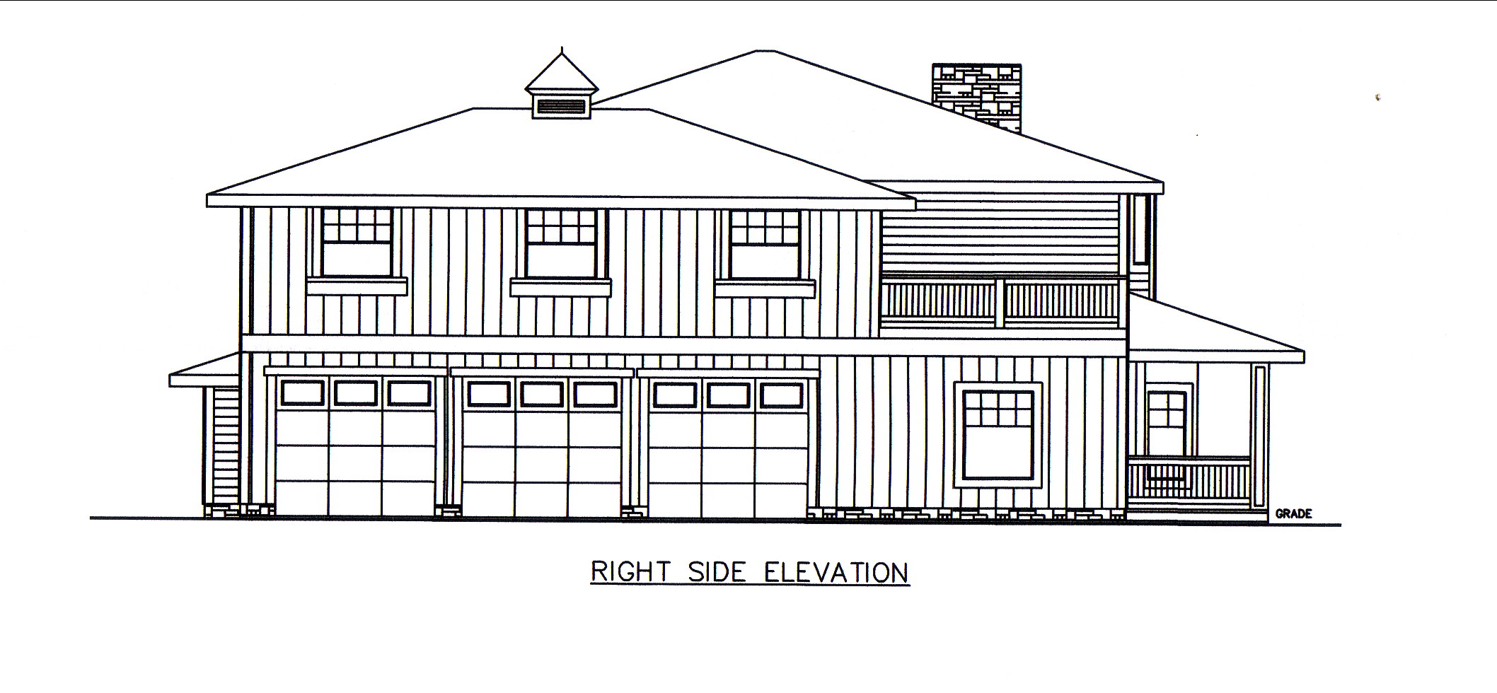 Home Plan Right Elevation of this 4-Bedroom,3579 Sq Ft Plan -132-1547