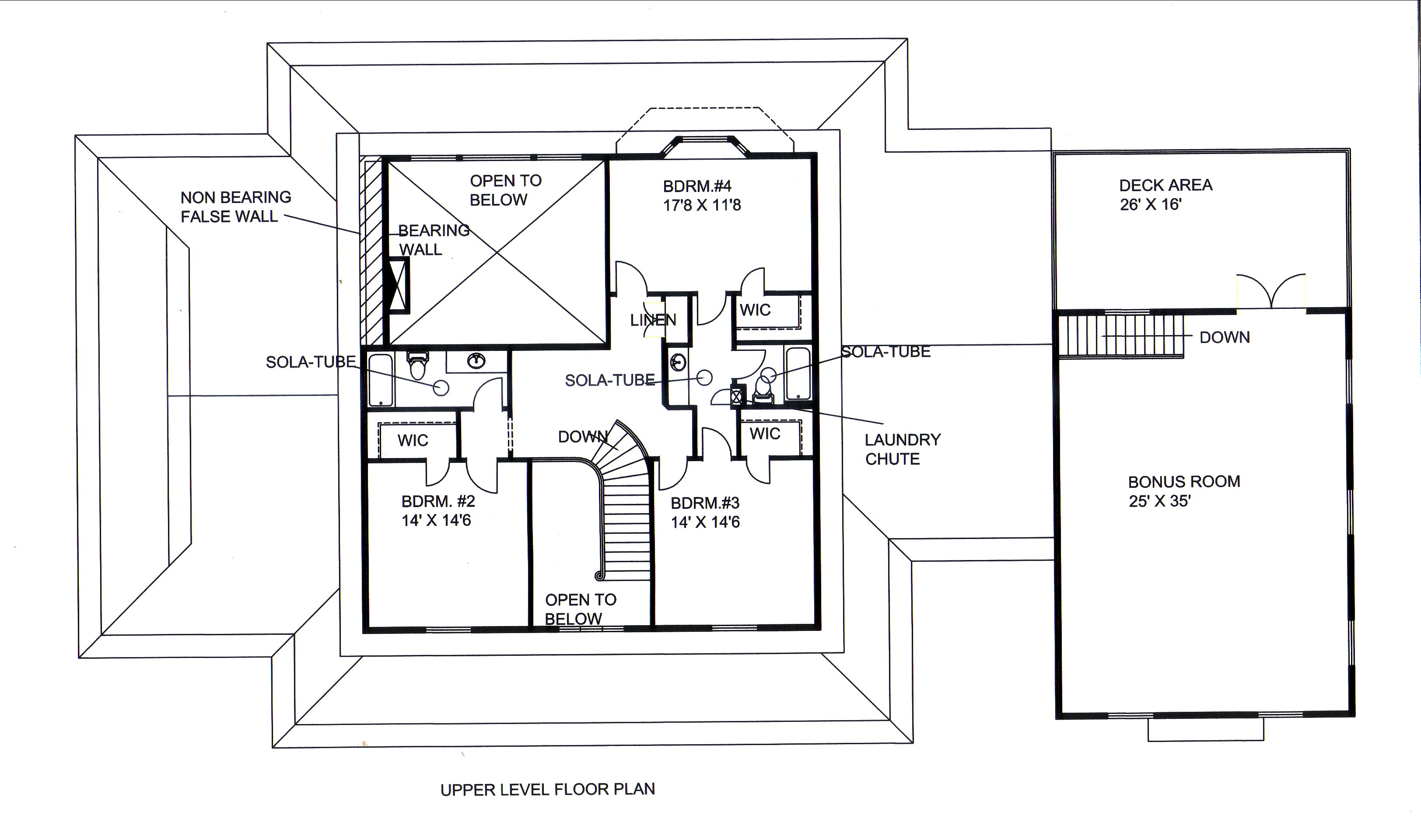 Floor Plan Second Story of Transitional Plan #132-1547