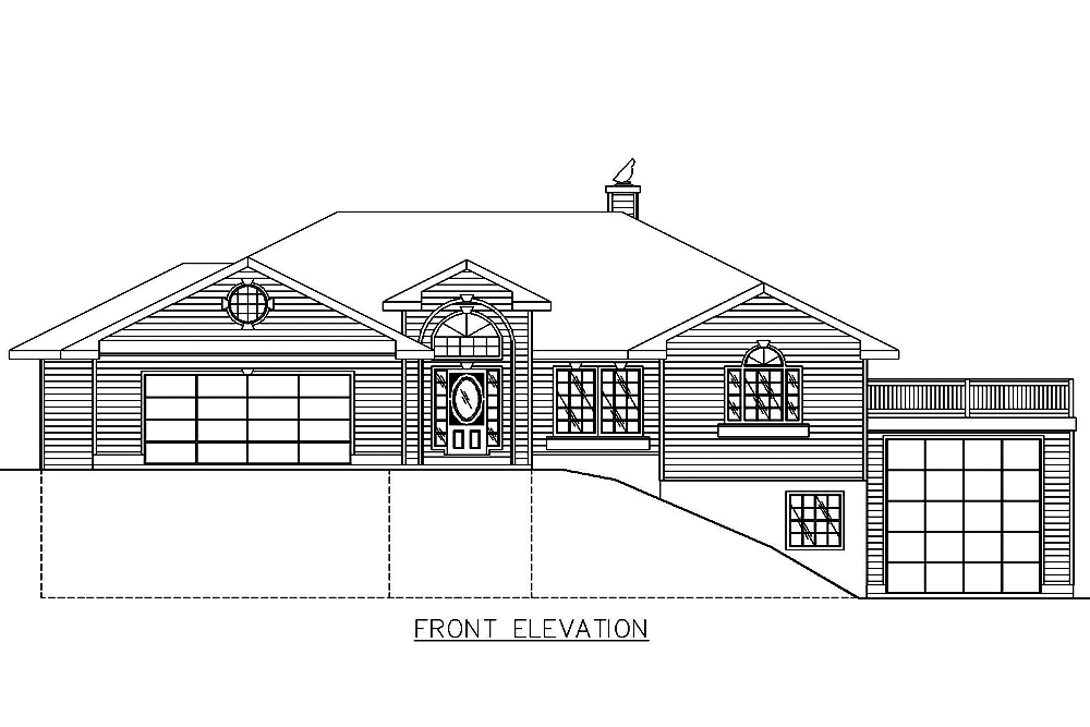 Home Plan Front Elevation of this 2-Bedroom,3302 Sq Ft Plan -132-1552