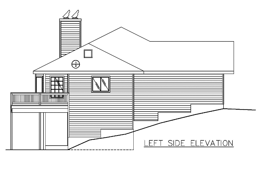 Home Plan Left Elevation of this 2-Bedroom,3302 Sq Ft Plan -132-1552