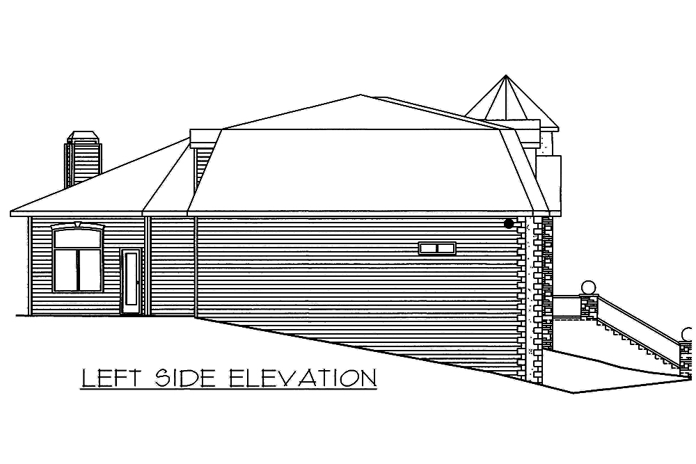 Home Plan Left Elevation of this 5-Bedroom,4730 Sq Ft Plan -132-1553