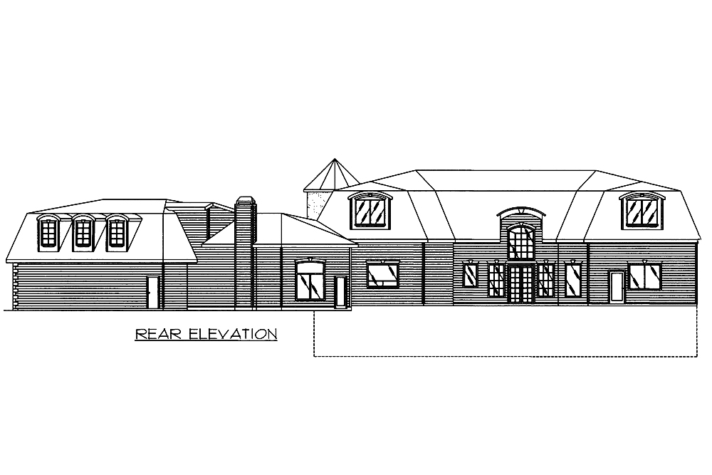 Home Plan Rear Elevation of this 5-Bedroom,4730 Sq Ft Plan -132-1553