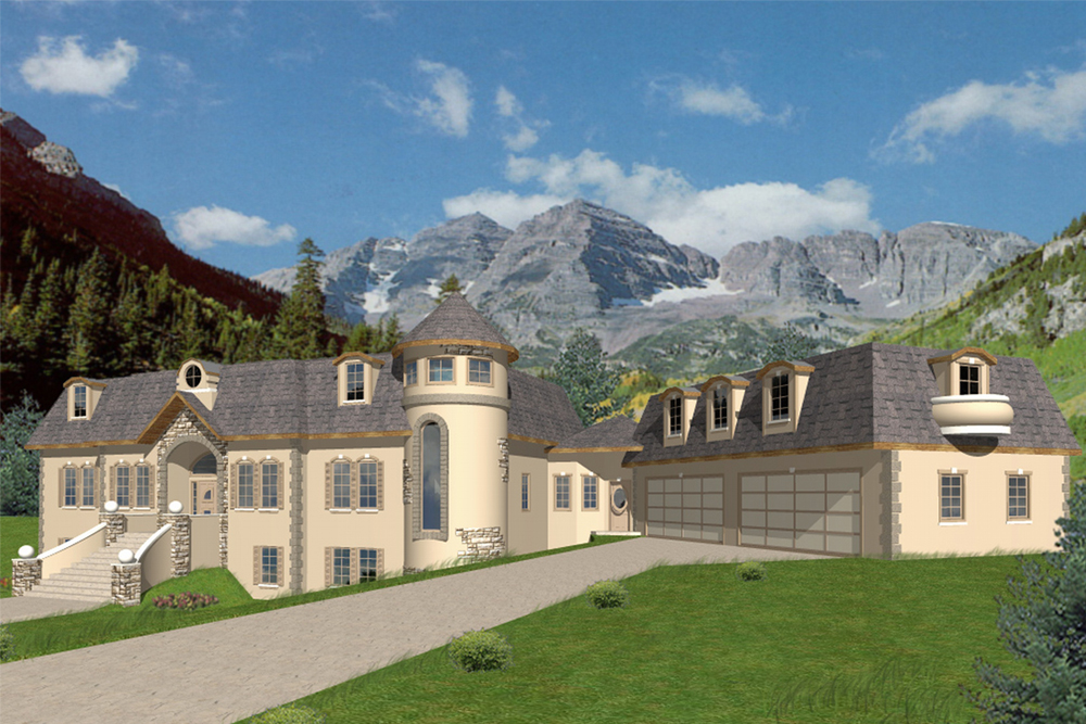 Right Side View of this 5-Bedroom, 4730 Sq Ft Plan - 132-1553