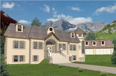 5-Bedroom, 4730 Sq Ft French House Plan - 132-1553 - Front Exterior