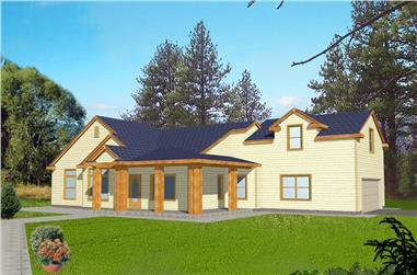 3-Bedroom, 2285 Sq Ft Prairie House Plan - 132-1555 - Front Exterior
