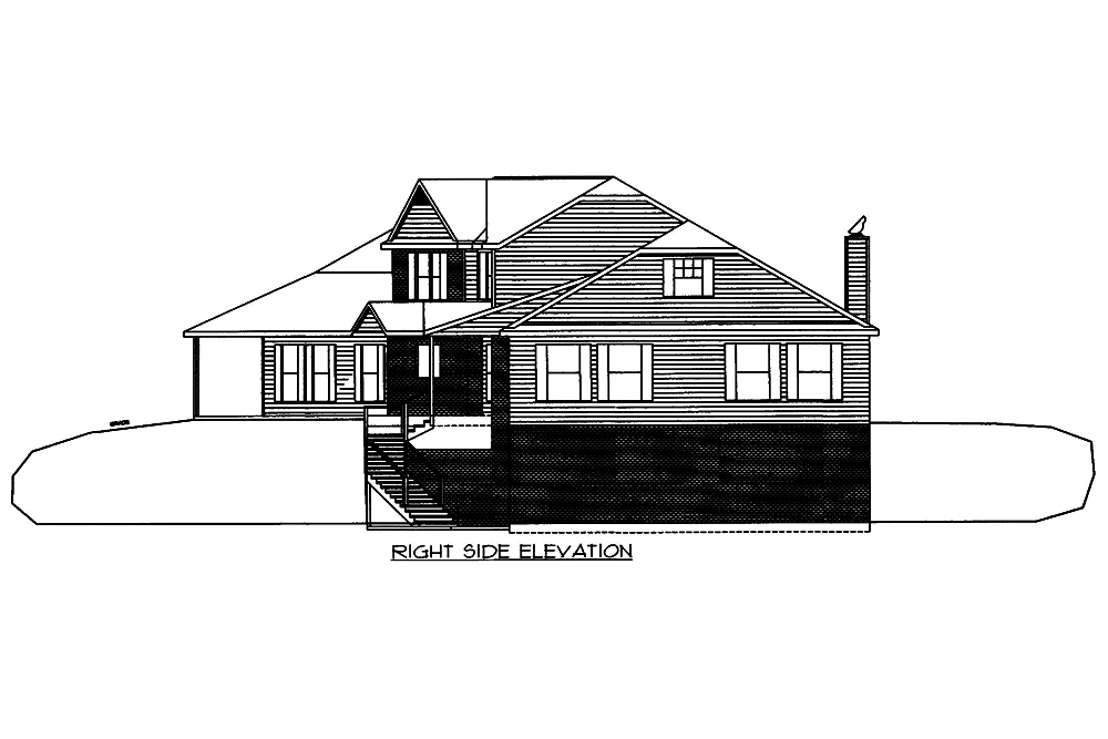 Home Plan Right Elevation of this 4-Bedroom,4256 Sq Ft Plan -132-1556