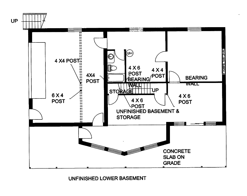 Floor Plan Basement of Cottage Plan #132-1559
