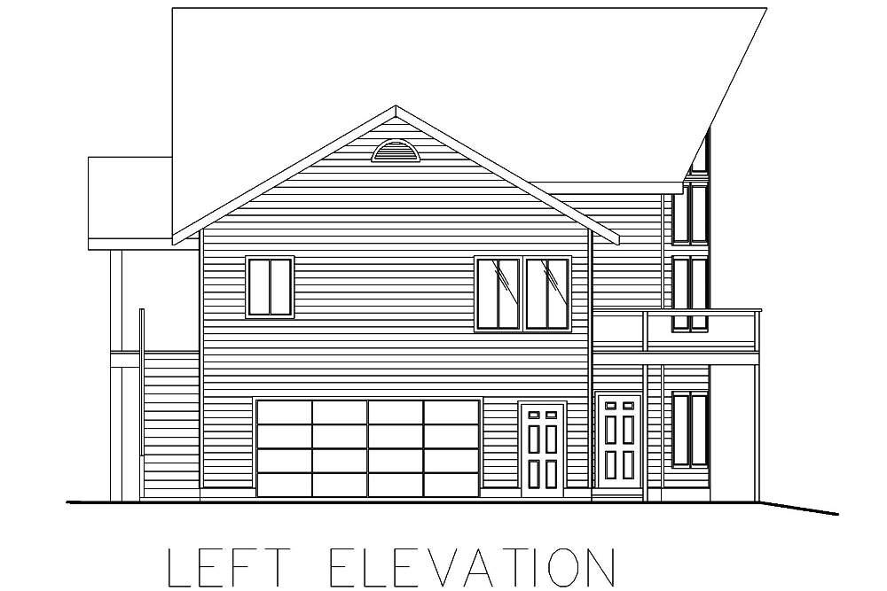 Home Plan Left Elevation of this 2-Bedroom,3193 Sq Ft Plan -132-1559