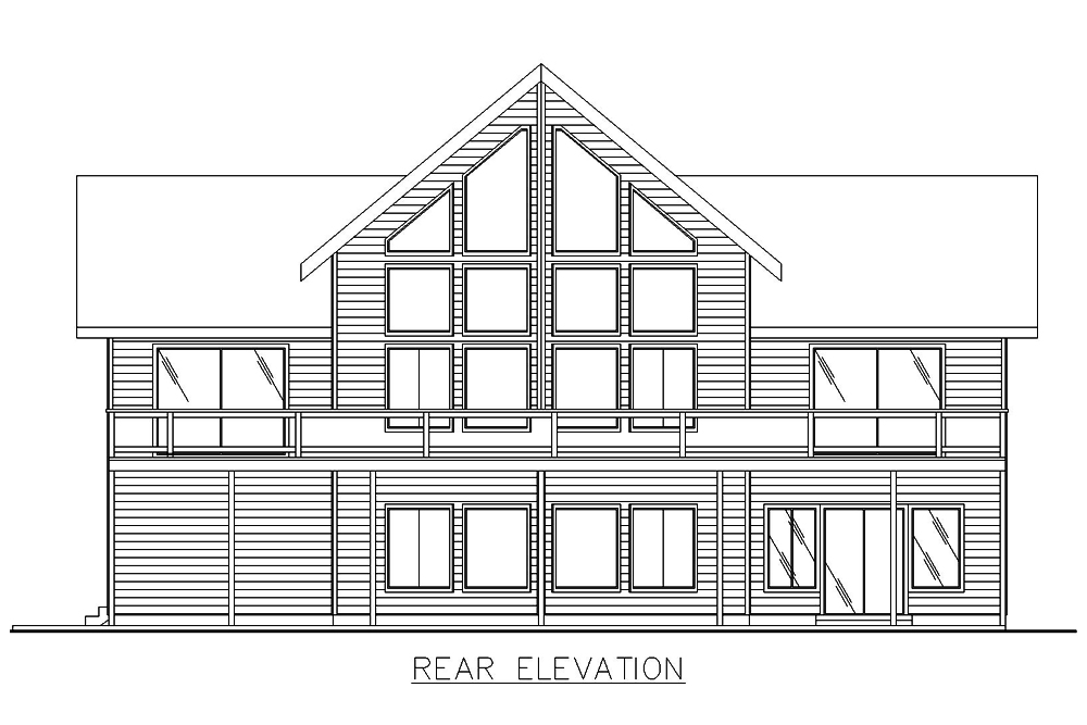 Home Plan Rear Elevation of this 2-Bedroom,3193 Sq Ft Plan -132-1559