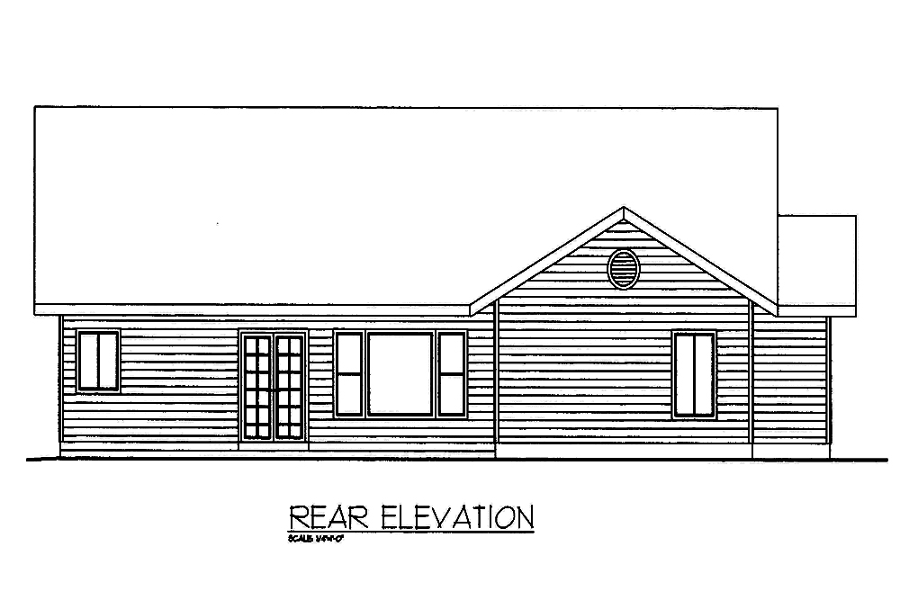Home Plan Rear Elevation of this 3-Bedroom,2484 Sq Ft Plan -132-1561