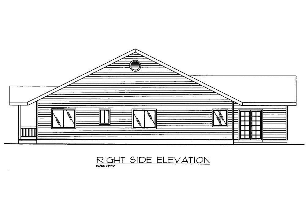 Home Plan Right Elevation of this 3-Bedroom,2484 Sq Ft Plan -132-1561