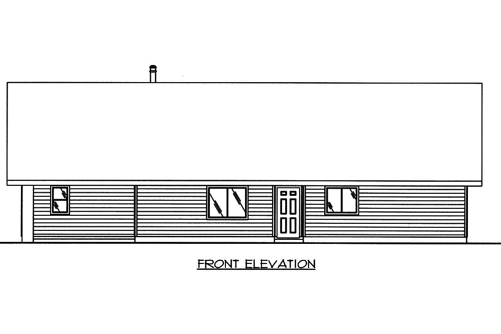 Home Plan Front Elevation of this 2-Bedroom,1727 Sq Ft Plan -132-1565