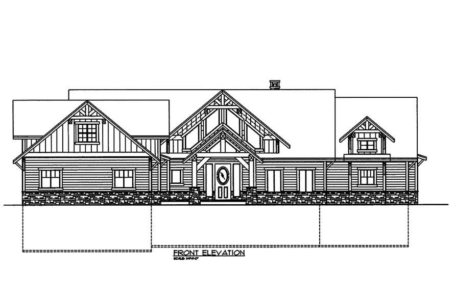 Home Plan Front Elevation of this 3-Bedroom,5316 Sq Ft Plan -132-1569