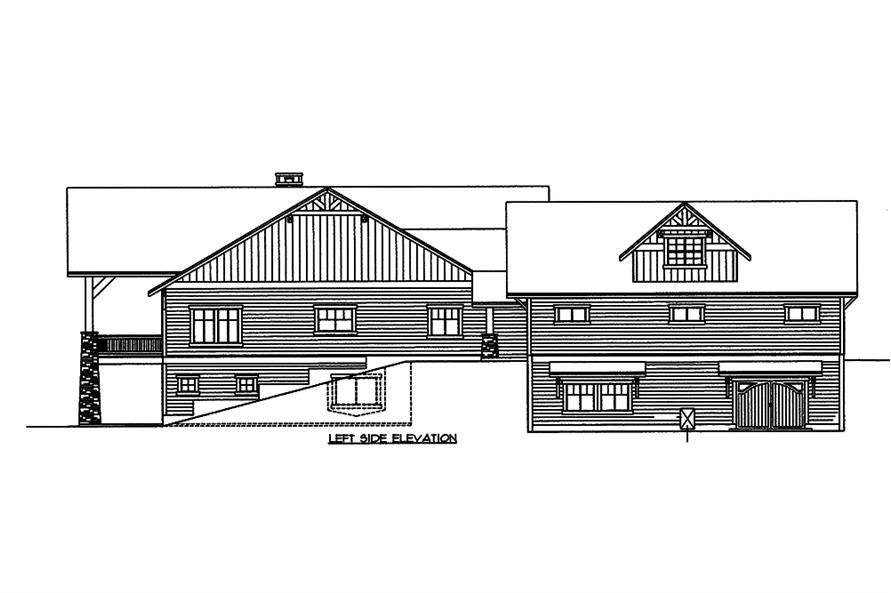 Home Plan Left Elevation of this 3-Bedroom,5316 Sq Ft Plan -132-1569