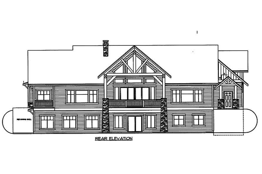 Home Plan Rear Elevation of this 3-Bedroom,5316 Sq Ft Plan -132-1569