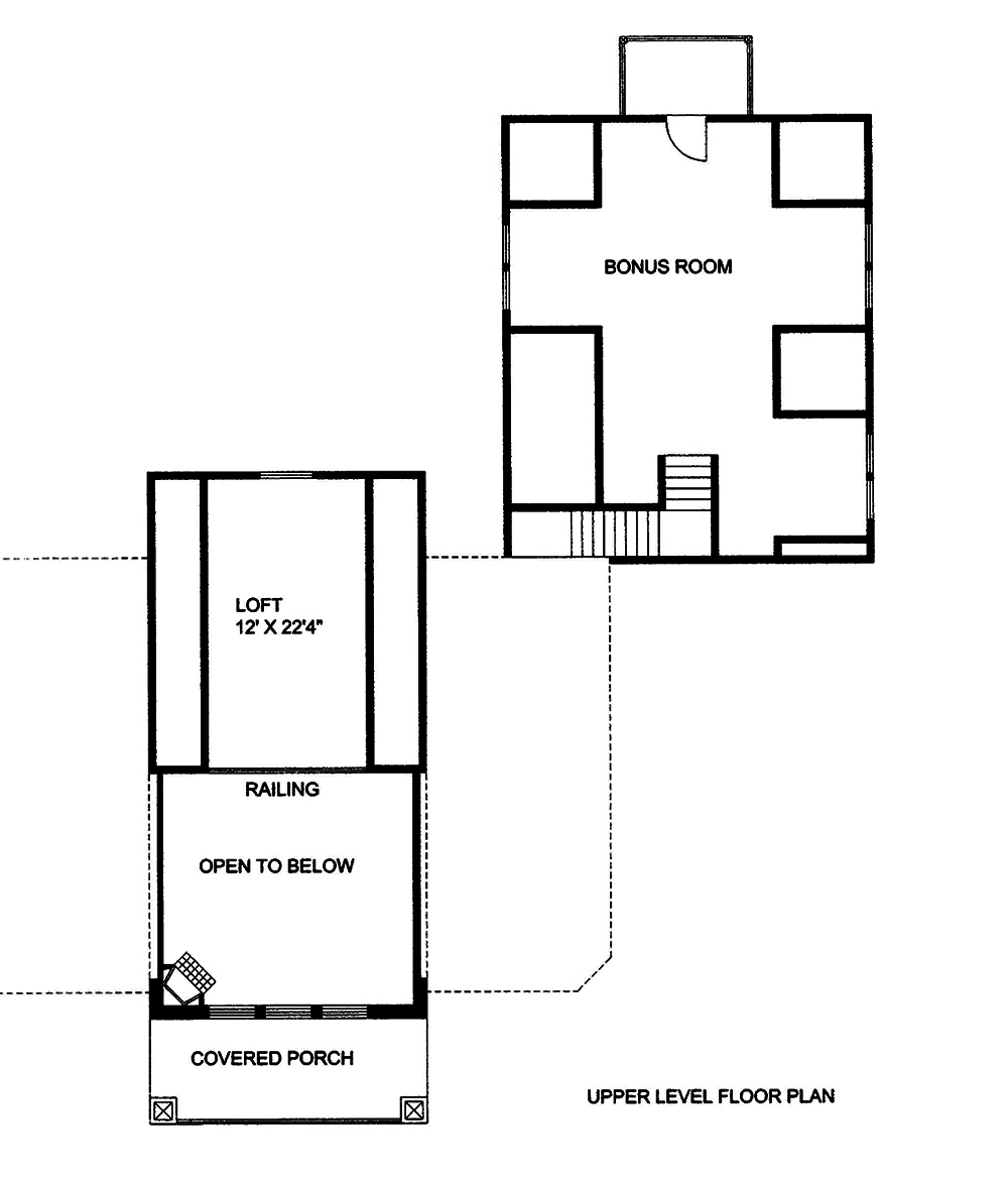 Floor Plan Second Story of Craftsman Plan #132-1570