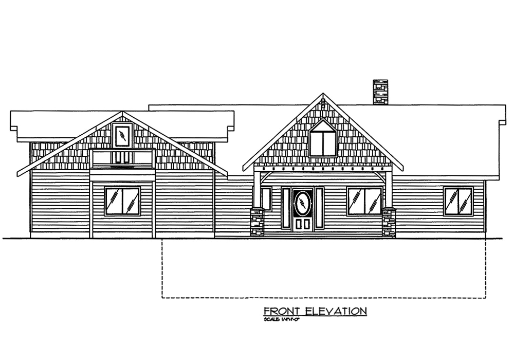Home Plan Front Elevation of this 2-Bedroom,3685 Sq Ft Plan -132-1570