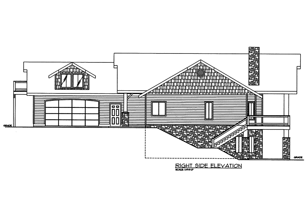 Home Plan Right Elevation of this 2-Bedroom,3685 Sq Ft Plan -132-1570