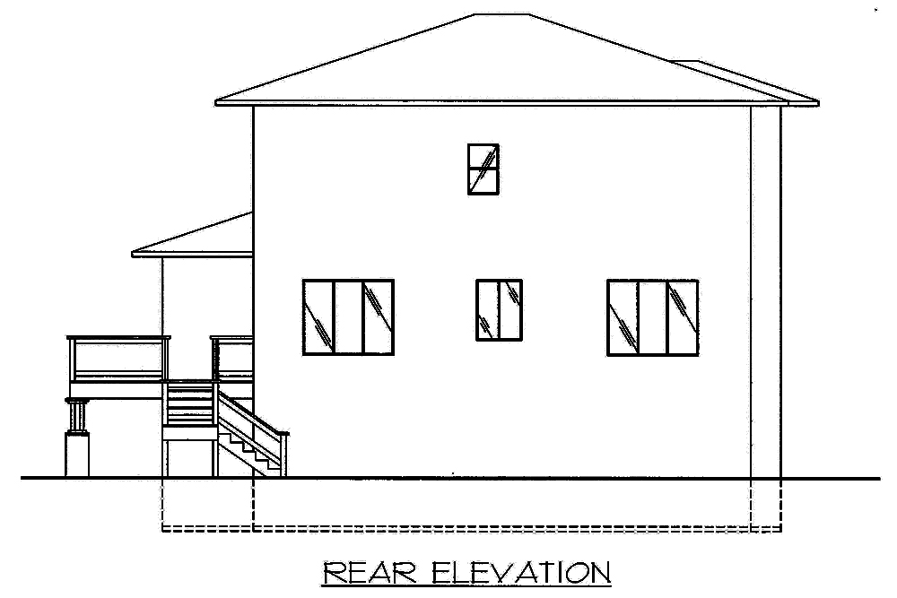 Home Plan Rear Elevation of this 3-Bedroom,2697 Sq Ft Plan -132-1571