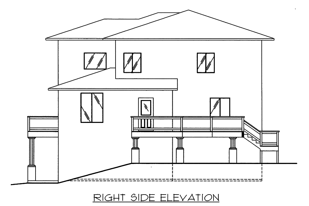 Home Plan Right Elevation of this 3-Bedroom,2697 Sq Ft Plan -132-1571