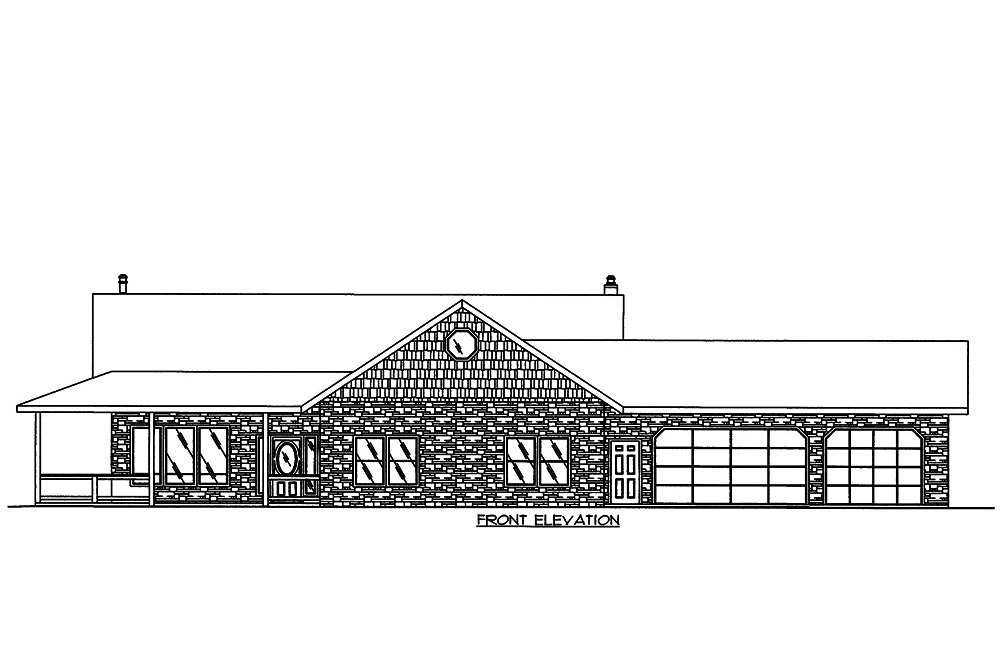 Home Plan Front Elevation of this 4-Bedroom,4016 Sq Ft Plan -132-1573
