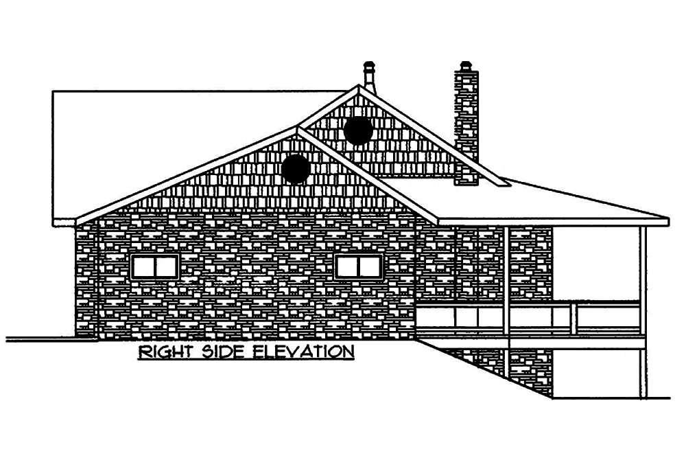Home Plan Right Elevation of this 4-Bedroom,4016 Sq Ft Plan -132-1573