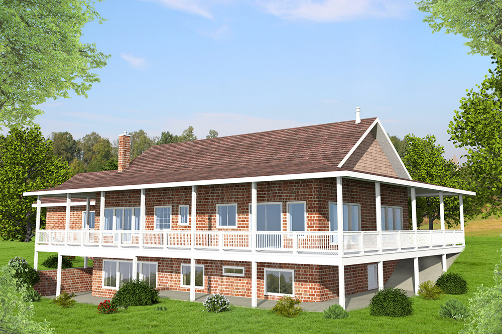 Front Elevation of this Craftsman House (#132-1573) at The Plan Collection.