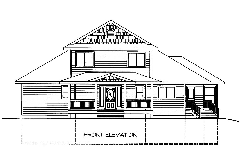 Home Plan Front Elevation of this 5-Bedroom,4684 Sq Ft Plan -132-1578
