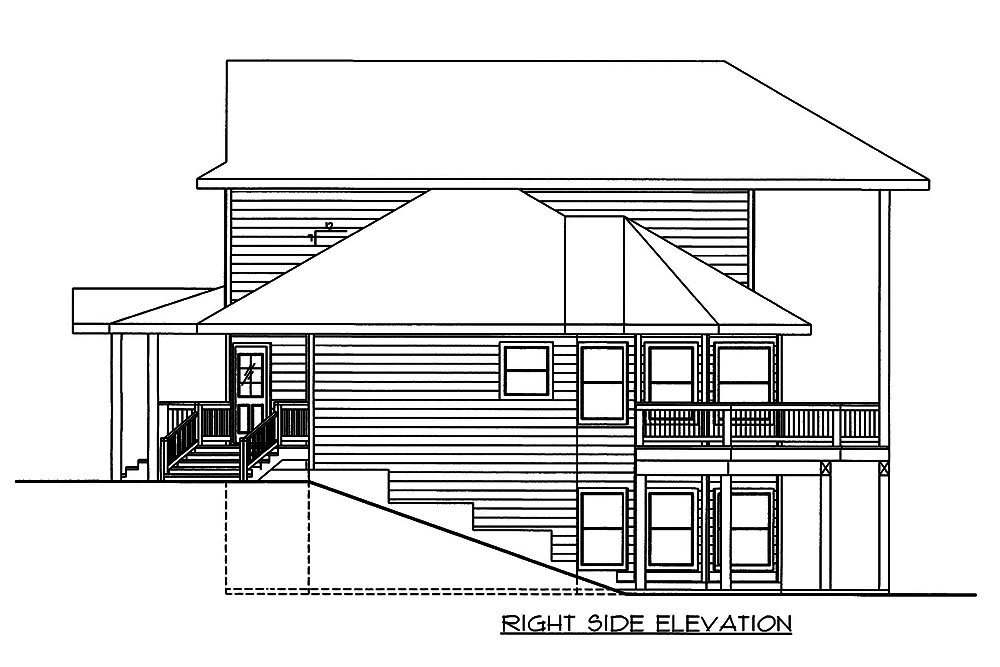 Home Plan Right Elevation of this 5-Bedroom,4684 Sq Ft Plan -132-1578