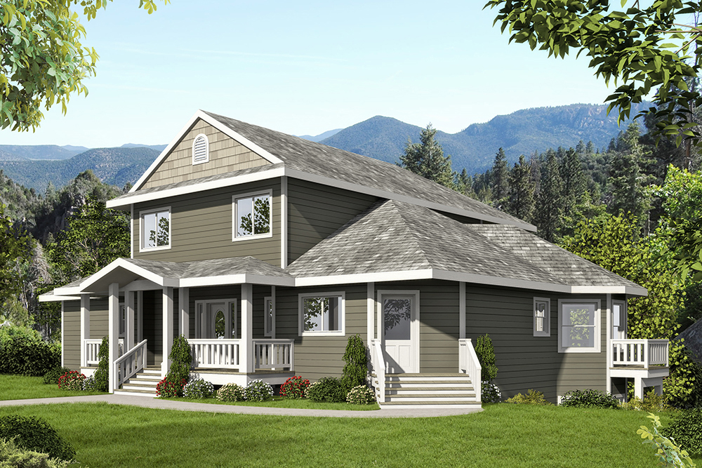 Front Elevation of this Craftsman House (#132-1578) at The Plan Collection.