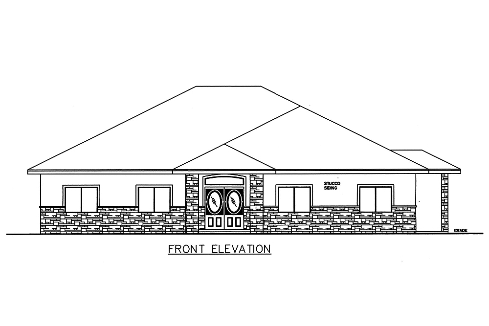Home Plan Left Elevation of this 5-Bedroom,3002 Sq Ft Plan -132-1583