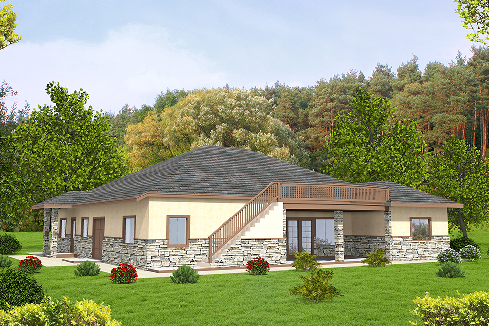 Front Elevation of this Craftsman House (#132-1583) at The Plan Collection.