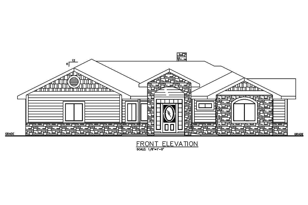 Home Plan Front Elevation of this 2-Bedroom,2176 Sq Ft Plan -132-1587