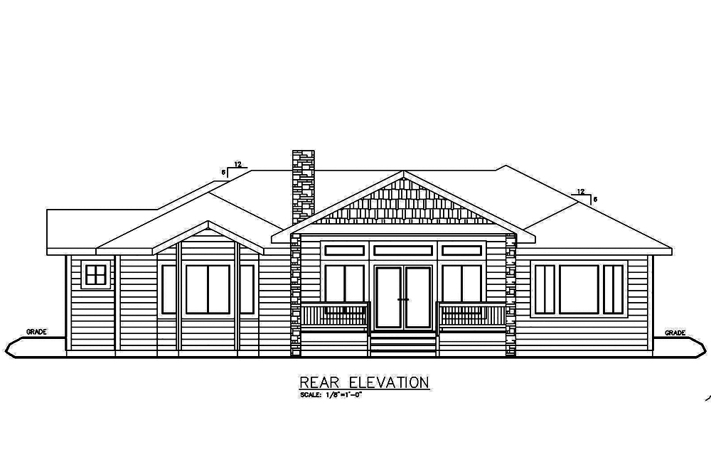 Home Plan Rear Elevation of this 2-Bedroom,2176 Sq Ft Plan -132-1587