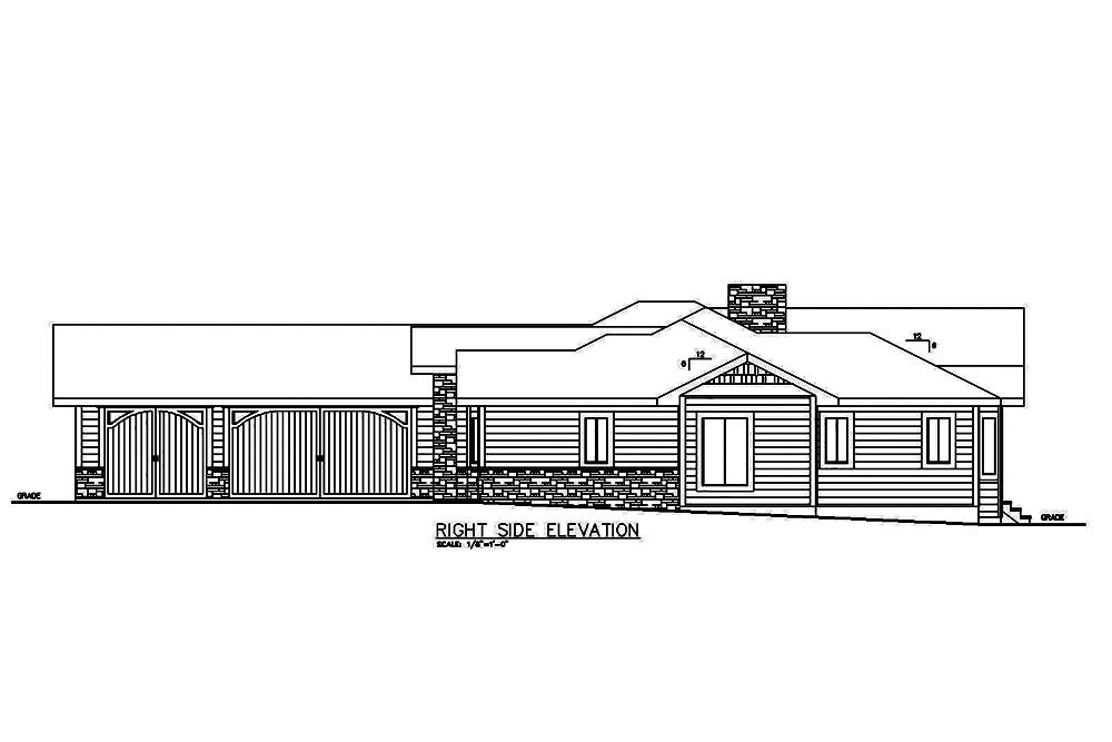 Home Plan Right Elevation of this 2-Bedroom,2176 Sq Ft Plan -132-1587