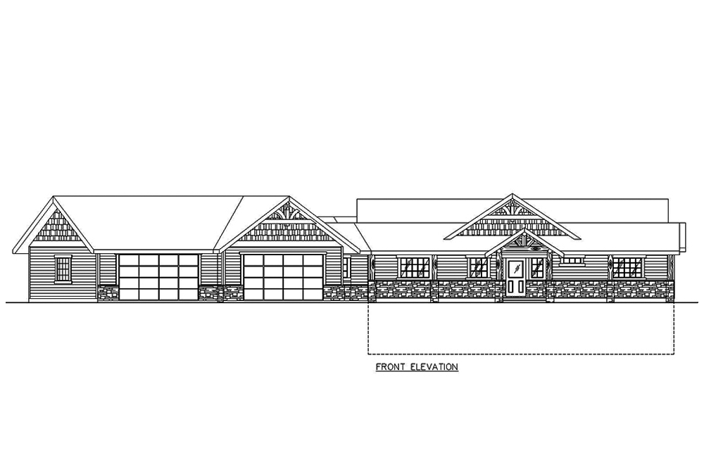 Home Plan Front Elevation of this 3-Bedroom,3385 Sq Ft Plan -132-1590