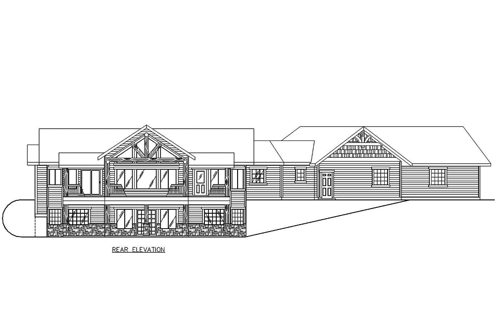 Home Plan Rear Elevation of this 3-Bedroom,3385 Sq Ft Plan -132-1590