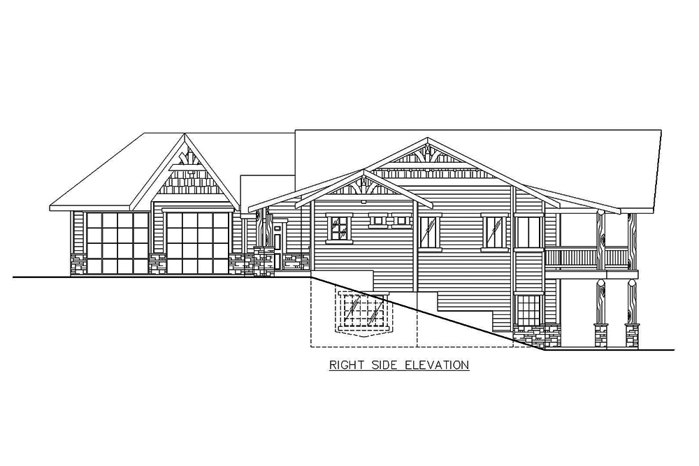 Home Plan Right Elevation of this 3-Bedroom,3385 Sq Ft Plan -132-1590