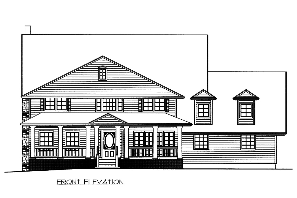 Home Plan Front Elevation of this 3-Bedroom,3928 Sq Ft Plan -132-1593