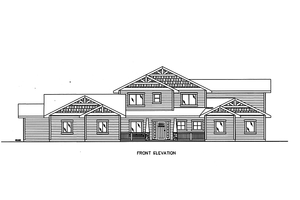 Home Plan Front Elevation of this 5-Bedroom,4459 Sq Ft Plan -132-1597